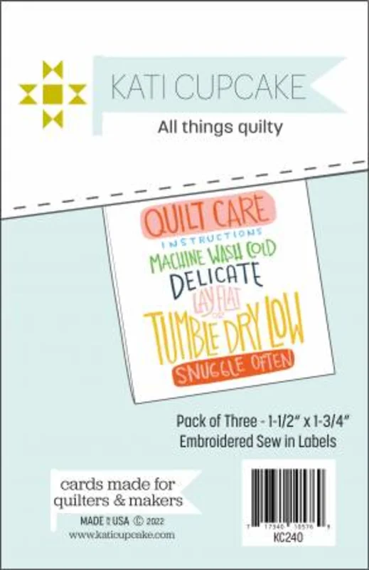 Kati Cupcake Quilt Labels: Quilty Instructions-White