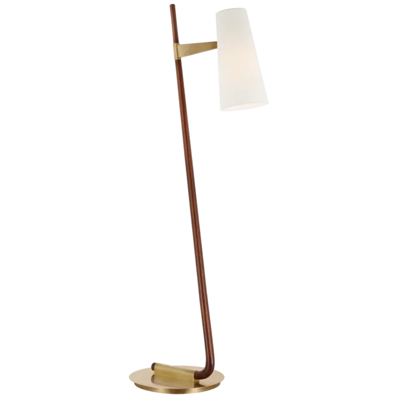 Katia Floor Lamp, Mahogany and Brass