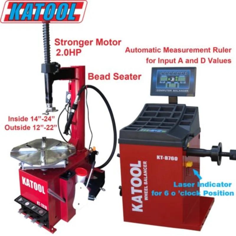KATOOL KT-T810 Tire Changer & KT-B760 Wheel Balancer Combo