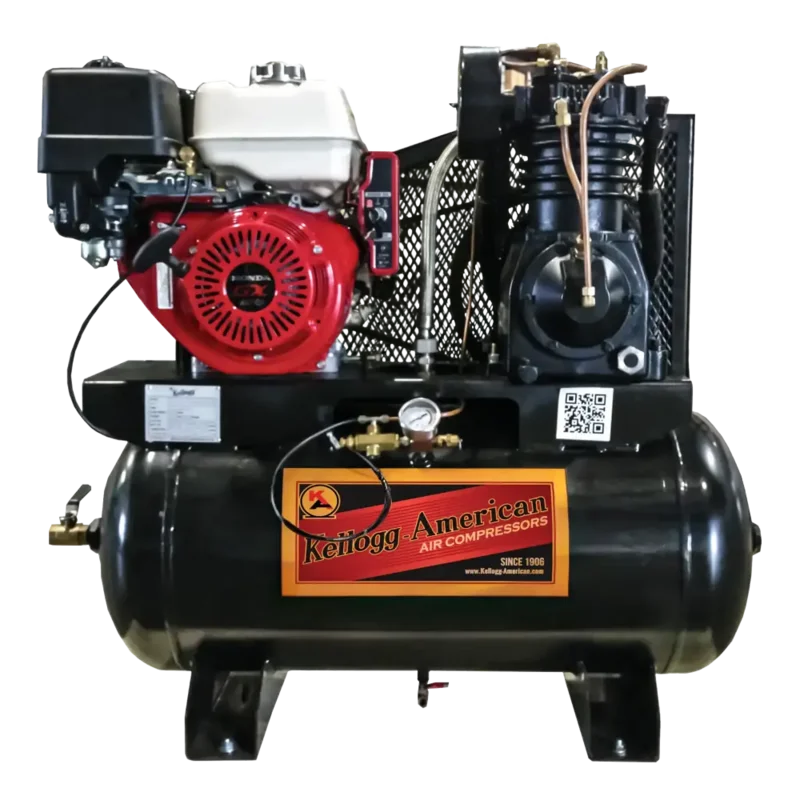Kellogg-American 12hp Honda Gas Engine Air Compressor, 30 Gal, 27.9 CFM @ 175 PSI - HD30GH14E-335