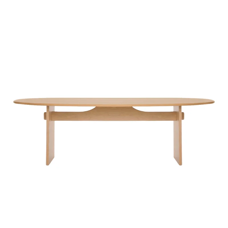 Kelly Dining Table, Light Oak, 86.61"W x 43.31"D
