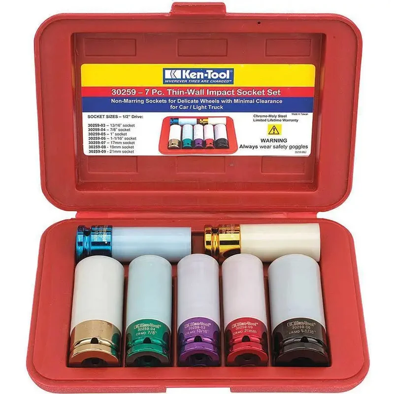 Ken-Tool 1/2" Dr. Thin-wall Impact Socket Set - 30259