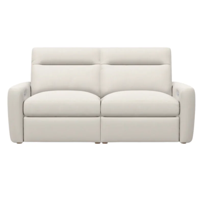 Keystone Leather 2 Seater Power Recline Sofa, Bison White, 84"W