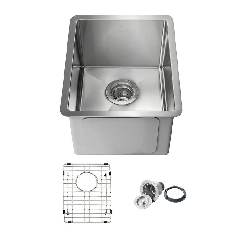 KIBI 14 Undermount Single Bowl Stainless Steel Kitchen Sink  K1-S14