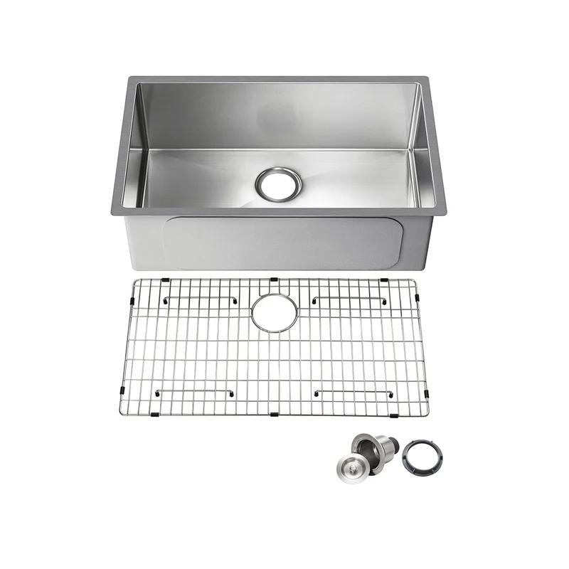 Kibi 23 Handcrafted Undermount Single Bowl 16 gauge Stainless Steel Kitchen Sink