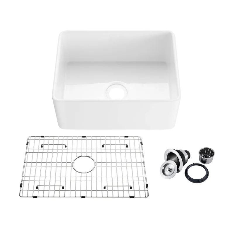 KIBI 24 Fireclay Farmhouse Kitchen Sink Landis Series K2-SF24