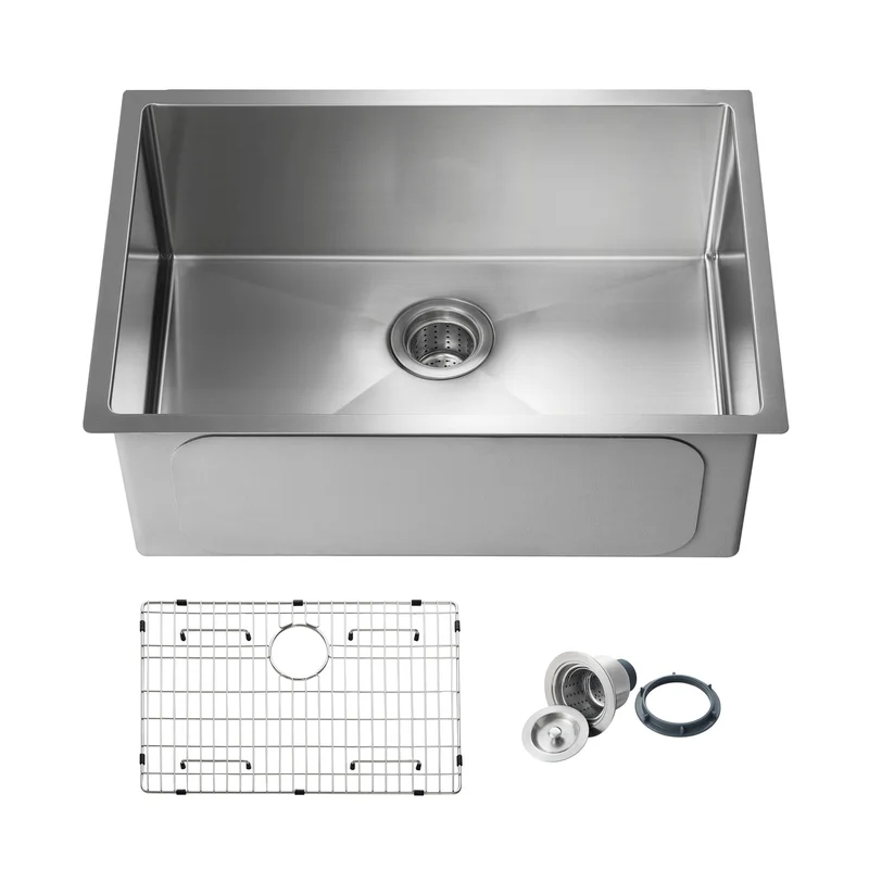 KIBI 26 Undermount Single Bowl Stainless Steel Kitchen Sink K1-S26