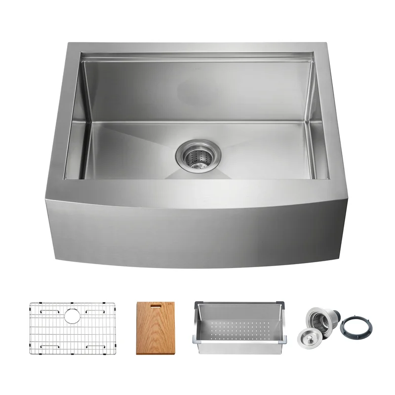 KIBI 27 Undermount Single Bowl Stainless Steel Kitchen Sink Work Station K1-SF27T