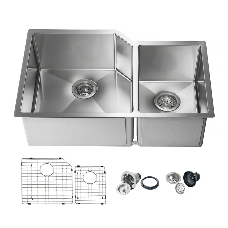 KIBI 32 Undermount Double Bowl Stainless Steel Kitchen Sink K1-D32