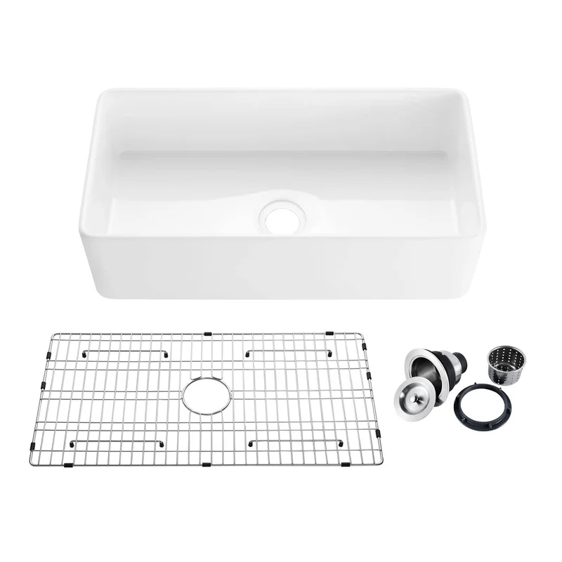 KIBI 36 Fireclay Farmhouse Single Bowl Kitchen Sink Pure Series K2-SF36
