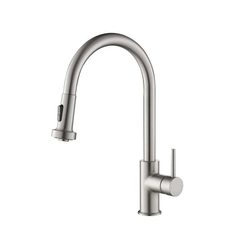 KIBI - Casa Single Handle High Arc Pull Down Kitchen Faucet KKF2002
