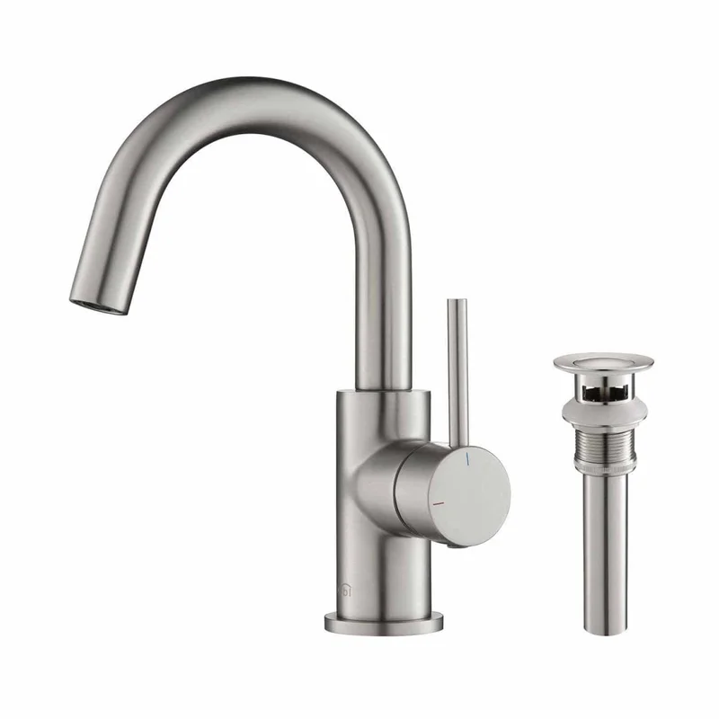 KIBI Circular Single Handle High-Arc Bathroom Faucet KBF1021