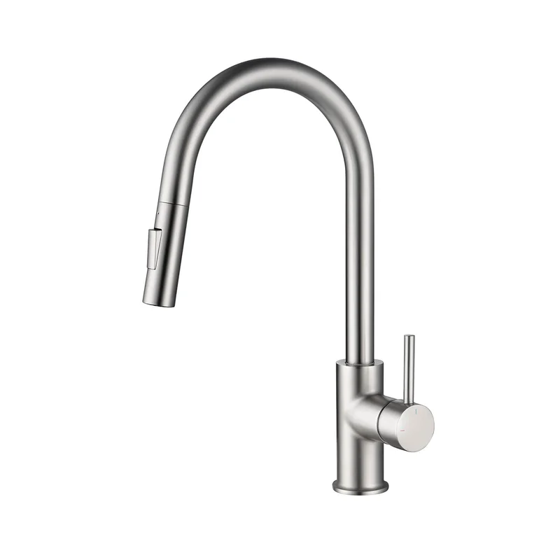 KIBI - Circular Single Handle Pull Down Kitchen Faucet KKF2013
