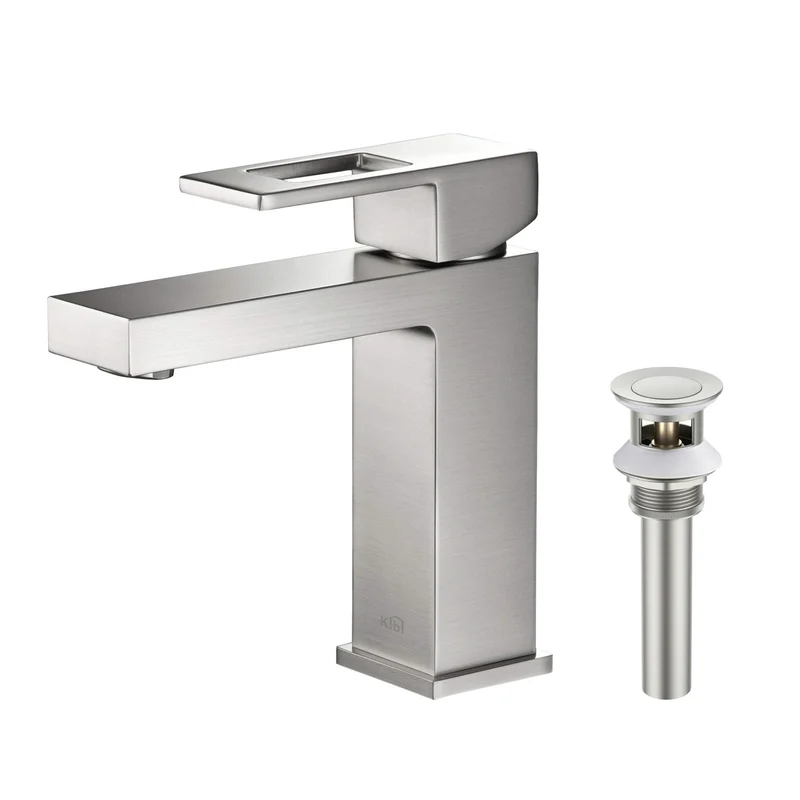 KIBI Cubic Brass Single Handle Bathroom Vanity Faucet, Lavatory Faucet  KBF1002