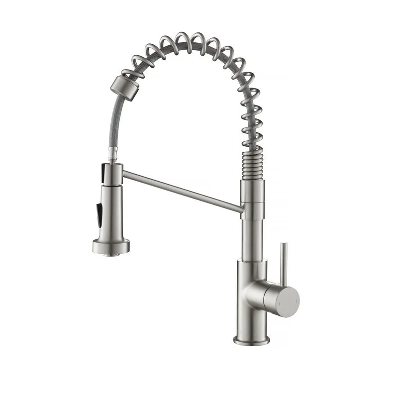 KIBI - Lodi Single Handle High Arc Pull Down Kitchen Faucet KKF2004