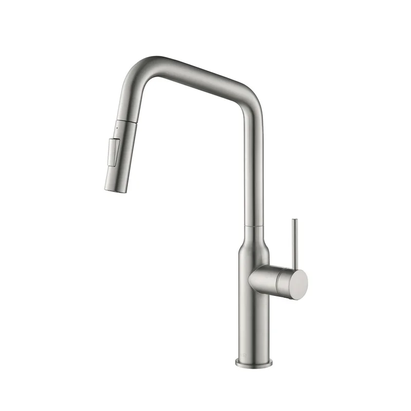 KIBI - Macon Single Handle High Arc Pull Down Kitchen Faucet KKF2007
