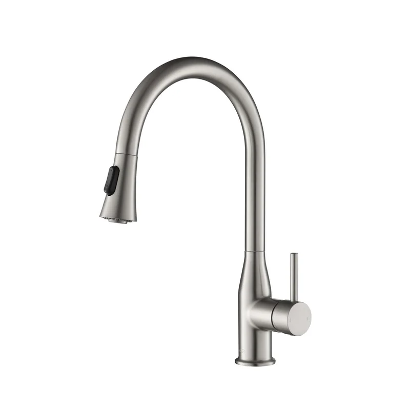 KIBI - Napa Single Handle High Arc Pull Down Kitchen Faucet KKF2005