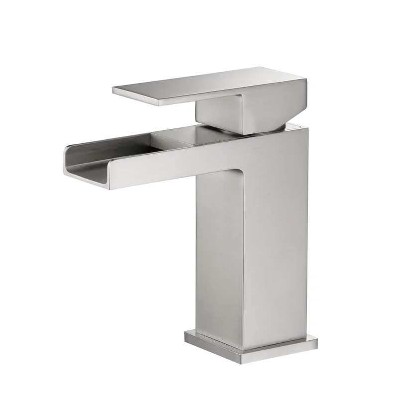 KIBI Waterfall Brass Single Handle Bathroom Vanity Faucet KBF1004