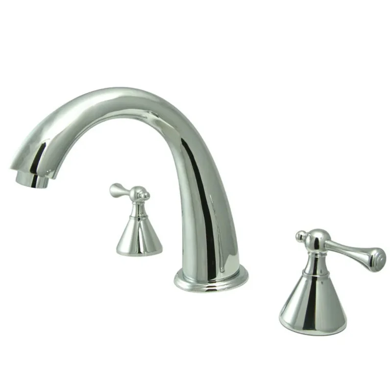 Kingston - Tub Faucets - English Country KS236BL Two-Handle 3-Hole Deck Mount Roman Tub Faucet