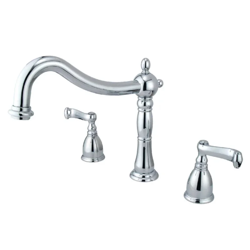 Kingston - Tub Faucets - Heritage KS134FL Two-Handle 3-Hole Deck Mount Roman Tub Faucet