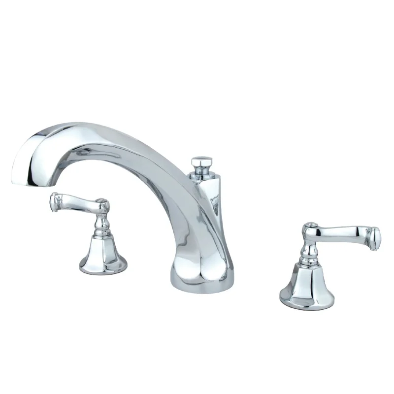 Kingston - Tub Faucets - KS432FL Two-Handle 3-Hole Deck Mount Roman Tub Faucet