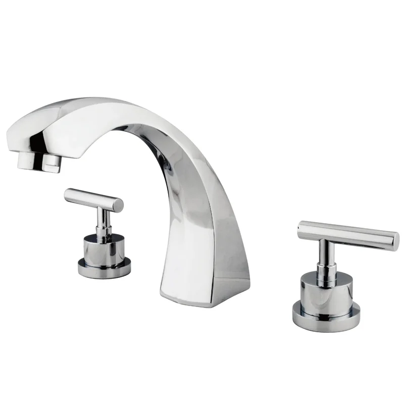 Kingston - Tub Faucets - Manhattan KS436CML Two-Handle 3-Hole Deck Mount Roman Tub Faucet