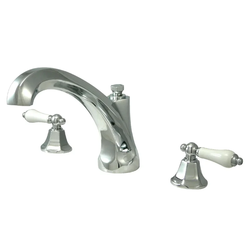 Kingston - Tub Faucets - Metropolitan KS432PL Two-Handle 3-Hole Deck Mount Roman Tub Faucet