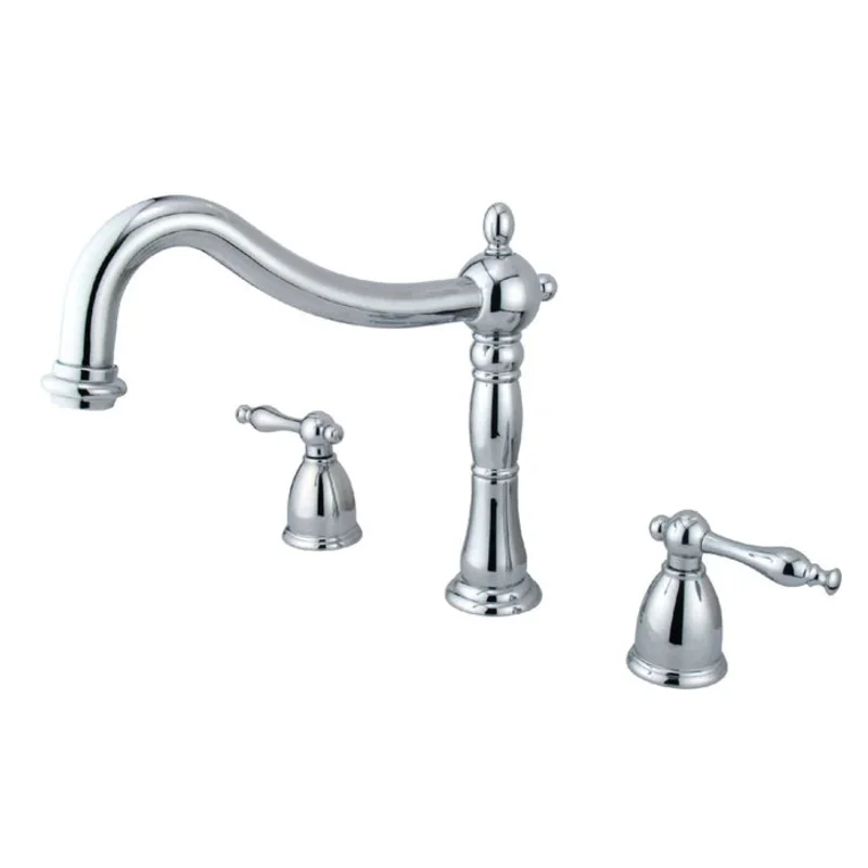 Kingston - Tub Faucets - Naples KS134NL Two-Handle 3-Hole Deck Mount Roman Tub Faucet
