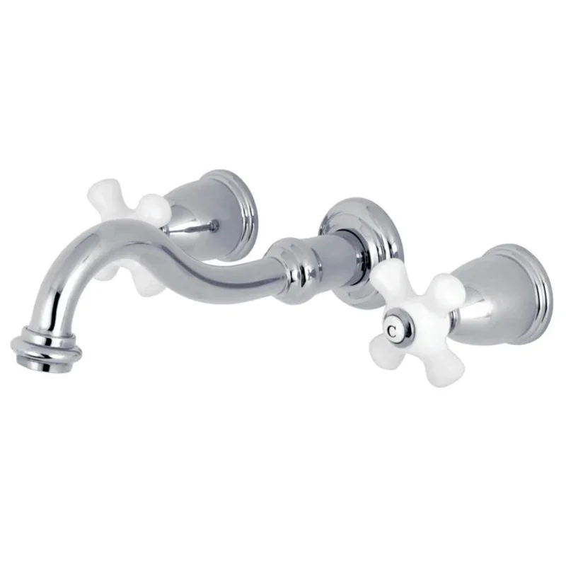 Kingston - Tub Faucets - Restoration KS302PX Two-Handle 3-Hole Wall Mount Roman Tub Faucet