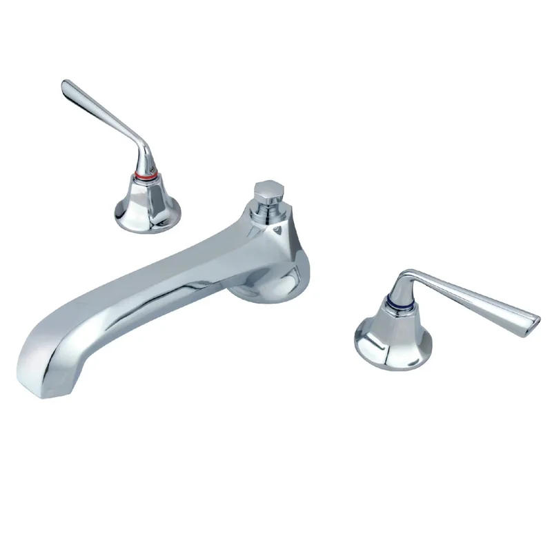 Kingston - Tub Faucets - Silver Sage KS430ZL Two-Handle 3-Hole Deck Mount Roman Tub Faucet