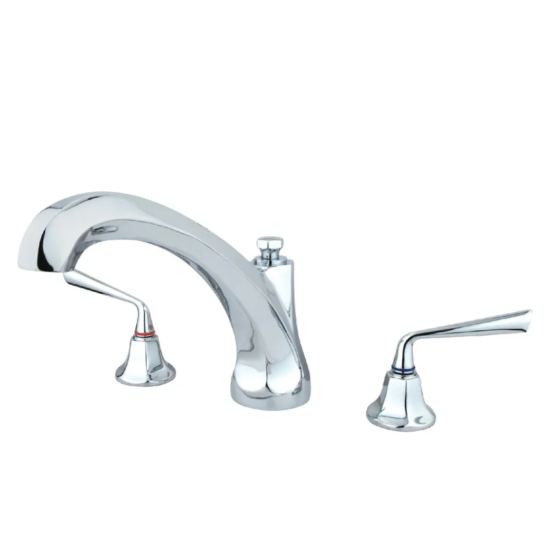 Kingston - Tub Faucets - Silver Sage KS432ZL Two-Handle 3-Hole Deck Mount Roman Tub Faucet