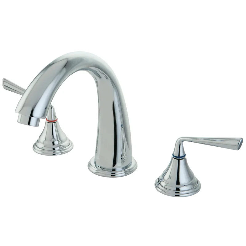 Kingston - Tub Faucets - Silver Sage KS536ZL Two-Handle 3-Hole Deck Mount Roman Tub Faucet