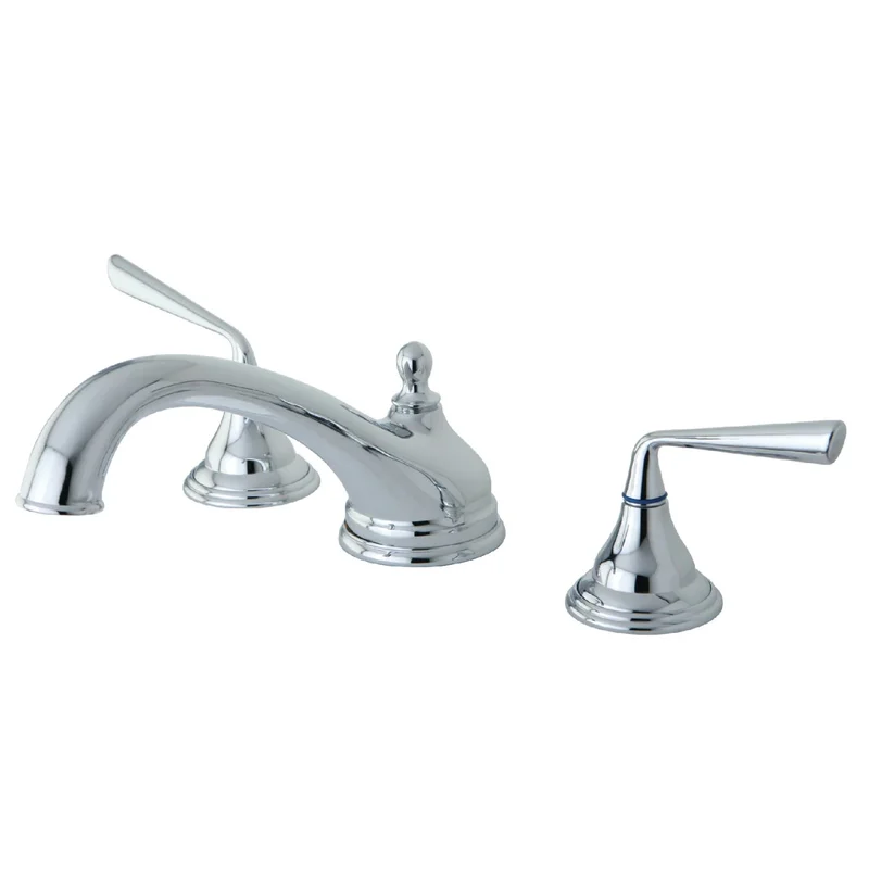 Kingston - Tub Faucets - Silver Sage KS553ZL Two-Handle 3-Hole Deck Mount Roman Tub Faucet