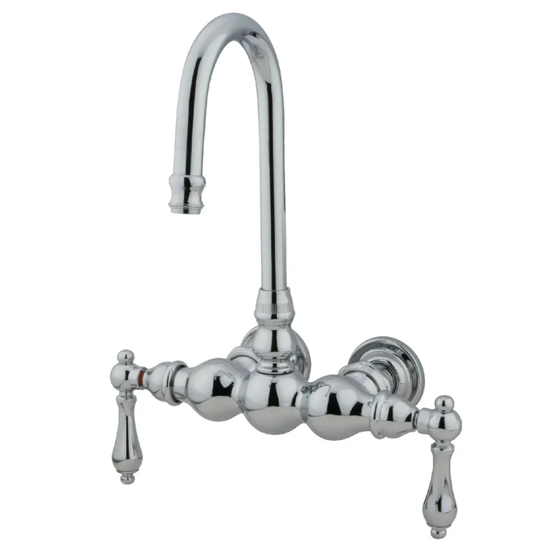 Kingston - Tub Faucets - Vintage CC1T Two-Handle 2-Hole Tub Wall Mount Clawfoot Tub Faucet