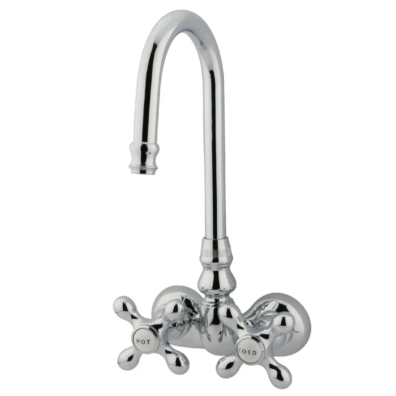 Kingston - Tub Faucets - Vintage CC77T Two-Handle 2-Hole Tub Wall Mount Clawfoot Tub Faucet