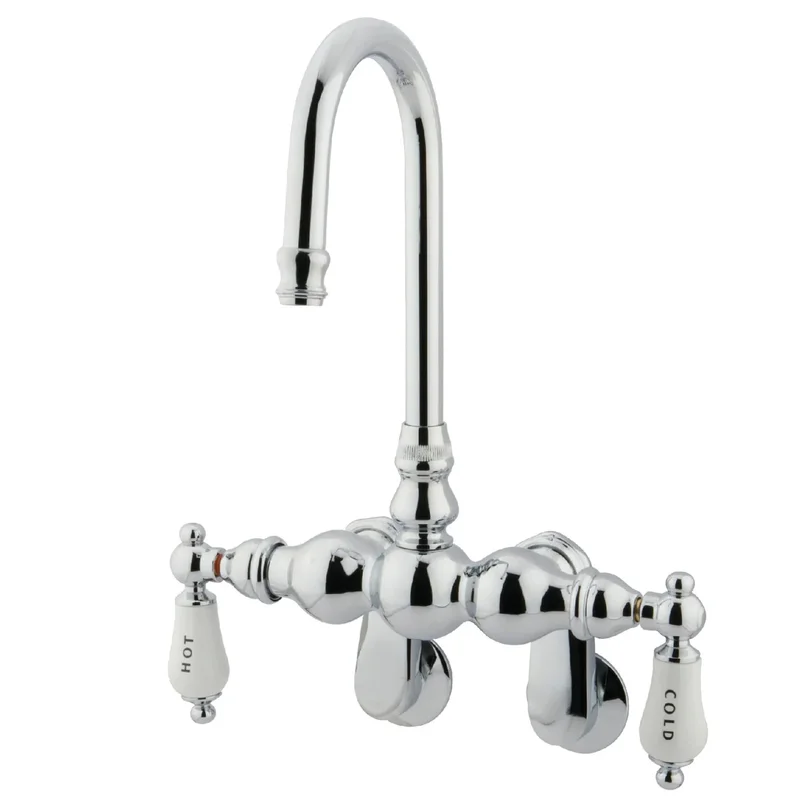 Kingston - Tub Faucets - Vintage CC85T Two-Handle 2-Hole Tub Wall Mount Clawfoot Tub Faucet