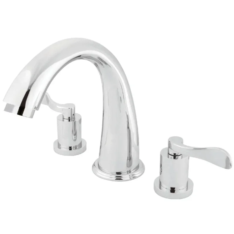 Kingston - Tub Faucets - Vintage KS236DFL Two-Handle 3-Hole Deck Mount Roman Tub Faucet