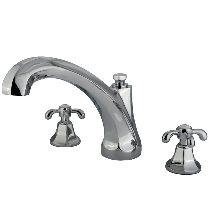 Kingston - Tub Faucets - Vintage KS432TX Two-Handle 3-Hole Deck Mount Roman Tub Faucet