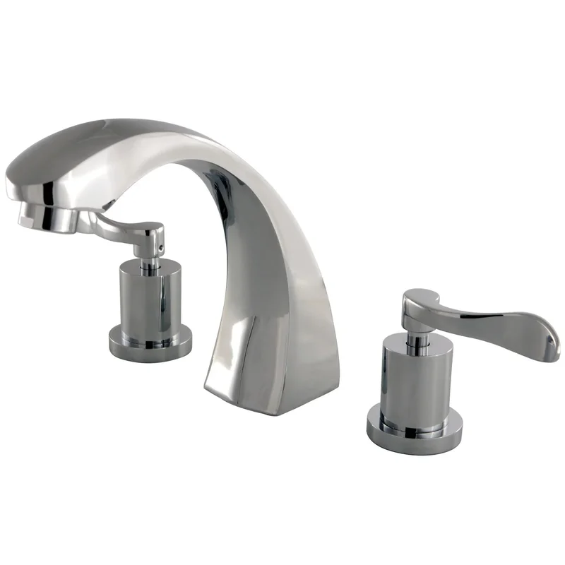 Kingston - Tub Faucets - Vintage KS436DFL Two-Handle 3-Hole Deck Mount Roman Tub Faucet
