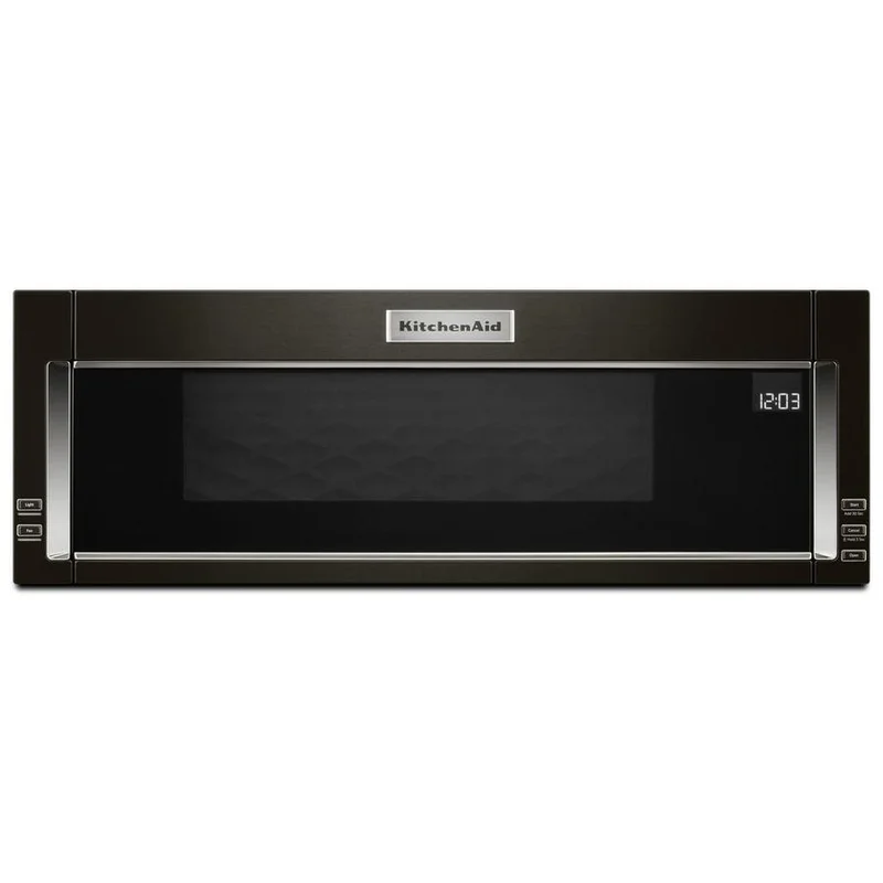 KitchenAid - 1.1 cu. Ft Over the range Microwave in Black Stainless - YKMLS311HBS Black Stainless