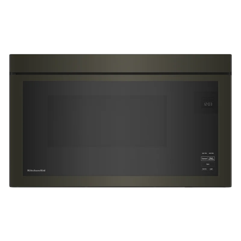 KitchenAid - 1.1 cu. Ft Over the range Microwave in Black Stainless - YKMMF330PBS Black Stainless