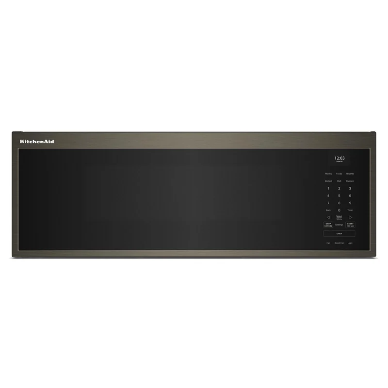 KitchenAid - 1.1 cu. Ft Over the range Microwave in Black Stainless - YKMML550RBS Black Stainless