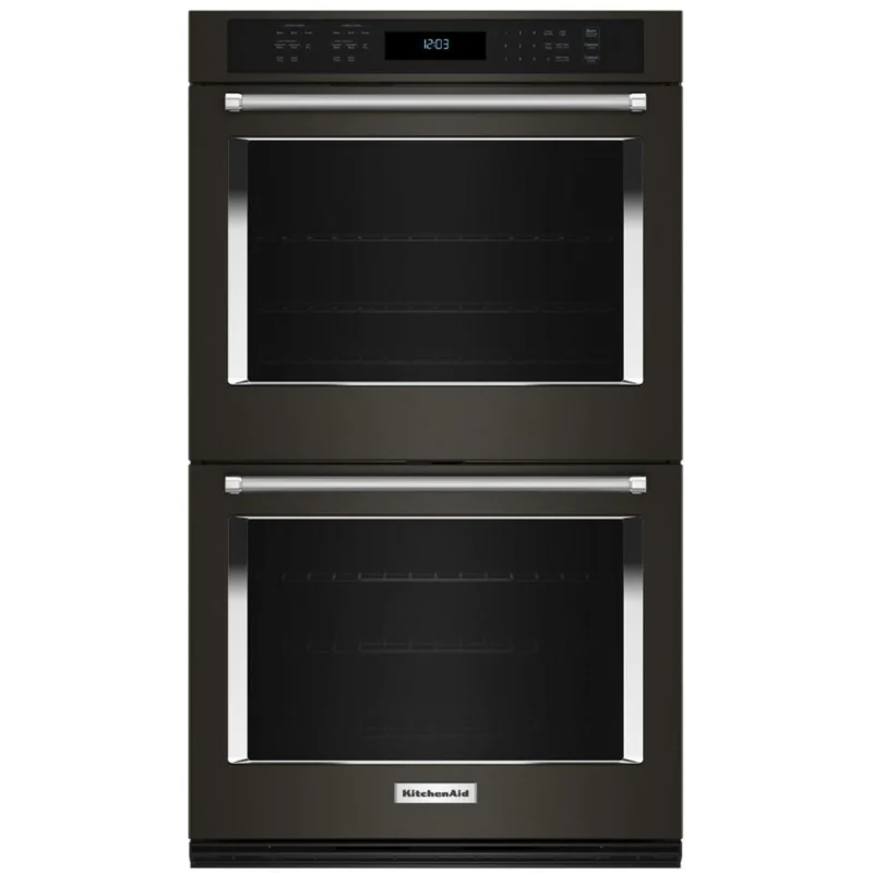 KitchenAid - 10 cu. ft Double Wall Oven in Black Stainless - KOED530PBS Black Stainless
