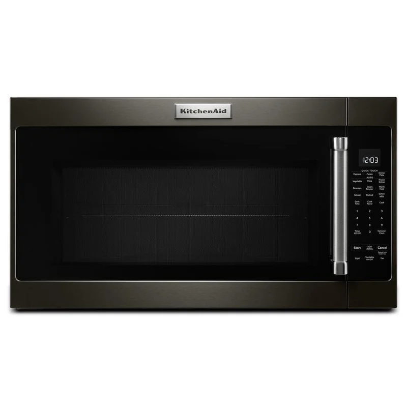 KitchenAid - 2 cu. Ft Over the range Microwave in Black Stainless - YKMHS120EBS Black Stainless