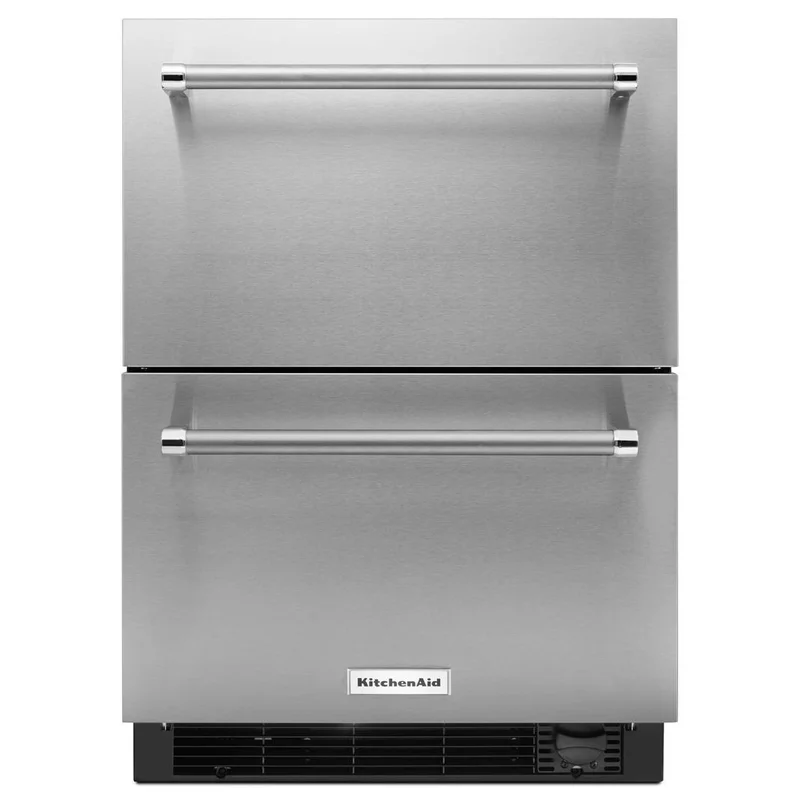 KitchenAid - 23.75 Inch 4.7 cu. ft Double Drawer Refrigerator in Stainless - KUDF204ESB Stainless