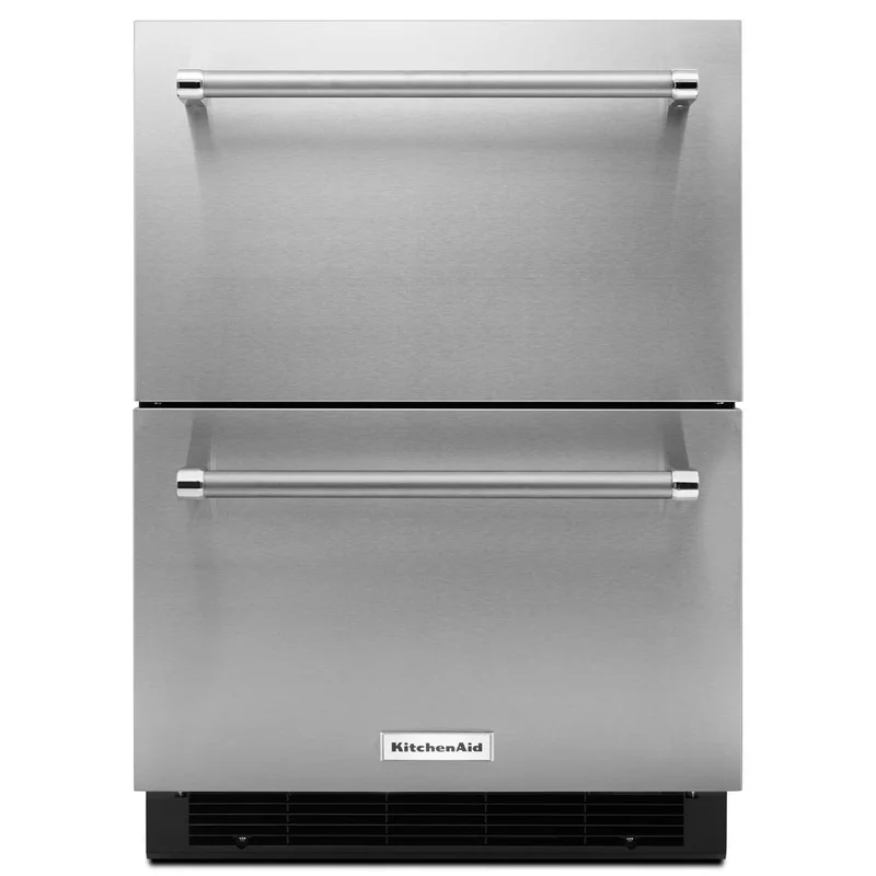 KitchenAid - 23.75 Inch 4.7 cu. ft Double Drawer Refrigerator in Stainless - KUDR204ESB Stainless