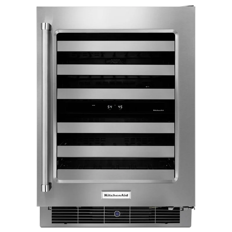 KitchenAid - 23.75 Inch 4.7 cu. ft Wine Cellar Refrigerator in Stainless - KUWR304ESS Stainless