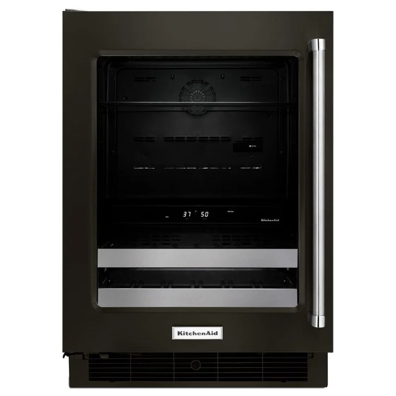 KitchenAid - 23.75 Inch 4.8 cu. ft Beverage Center Refrigerator in Black Stainless - KUBL304EBS BLACK STAINLESS STEEL