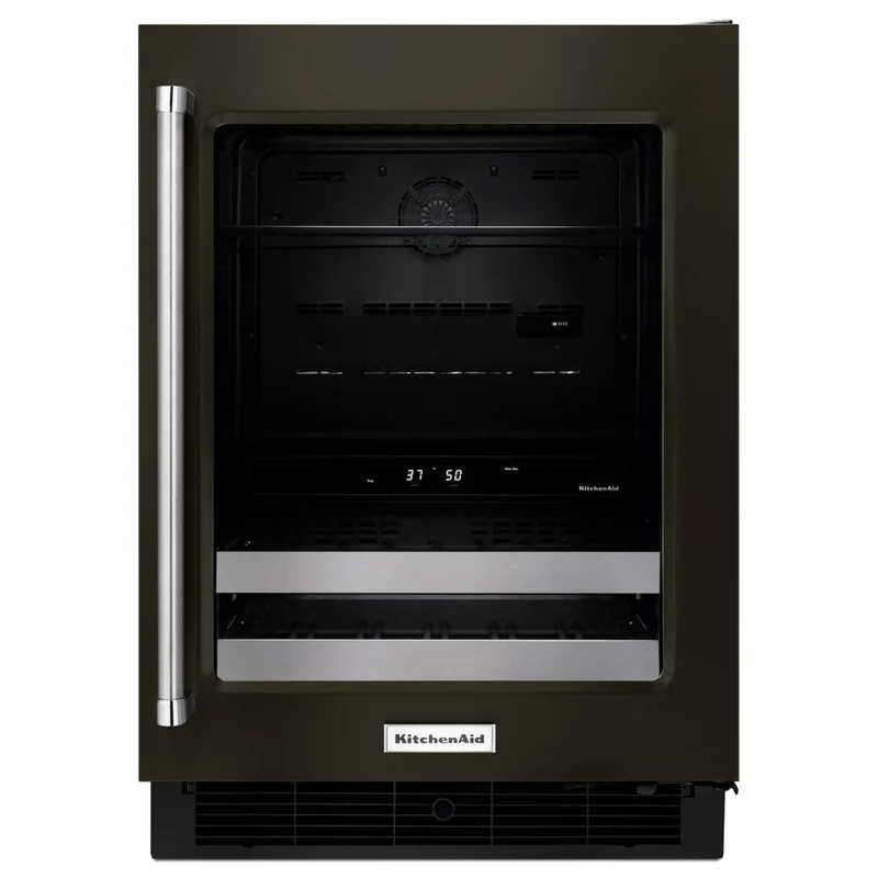 KitchenAid - 23.75 Inch 4.8 cu. ft Beverage Center Refrigerator in Black Stainless - KUBR304EBS Black Stainless