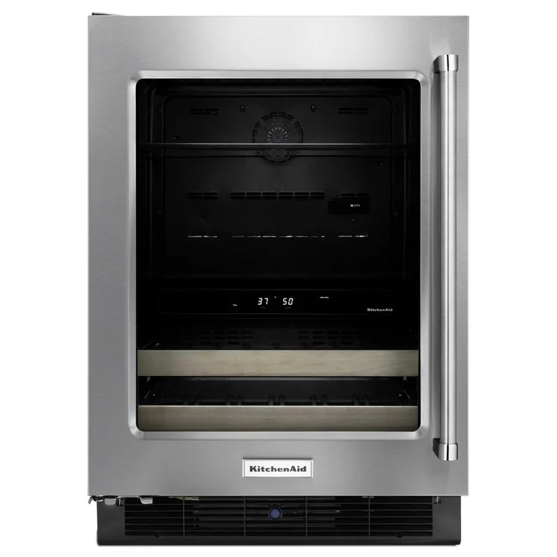 KitchenAid - 23.75 Inch 4.8 cu. ft Beverage Center Refrigerator in Stainless - KUBL204ESB Stainless